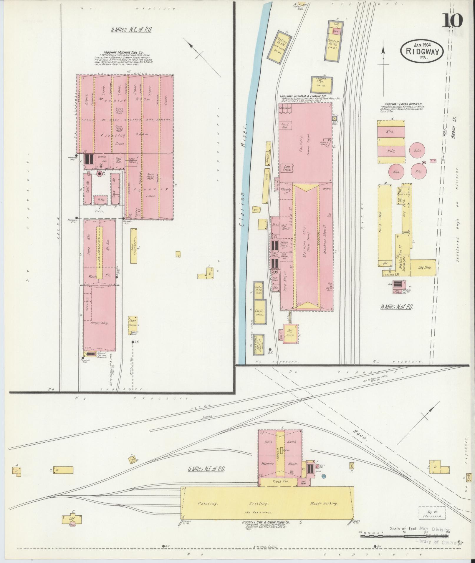 Sanborn Fire Insurance Map from Ridgway, Elk County, Pennsylvania (1904), Sheet #0010 - Historic Sanborn Fire Insurance Map Print, vintage old map wall art, antique decor, genealogy gift, Pennsylvania Pennsylvania map