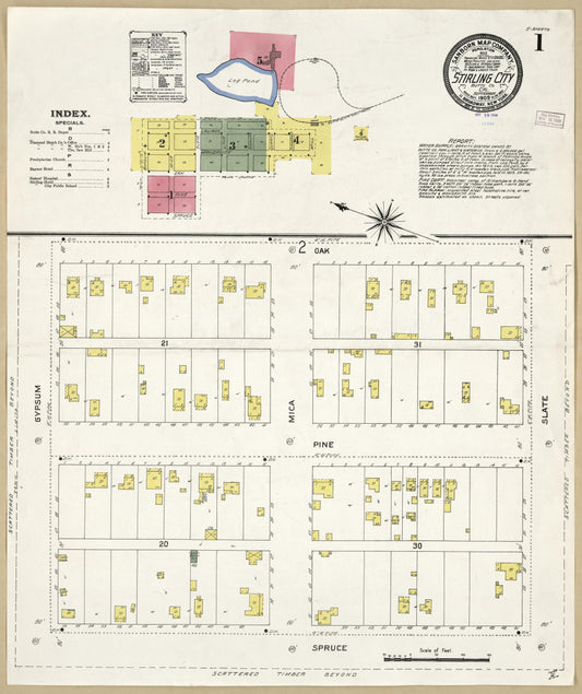 Sanborn Fire Insurance Map from Stirling City, Butte County, California. (1909) – Historic Sanborn Fire Insurance Map Print