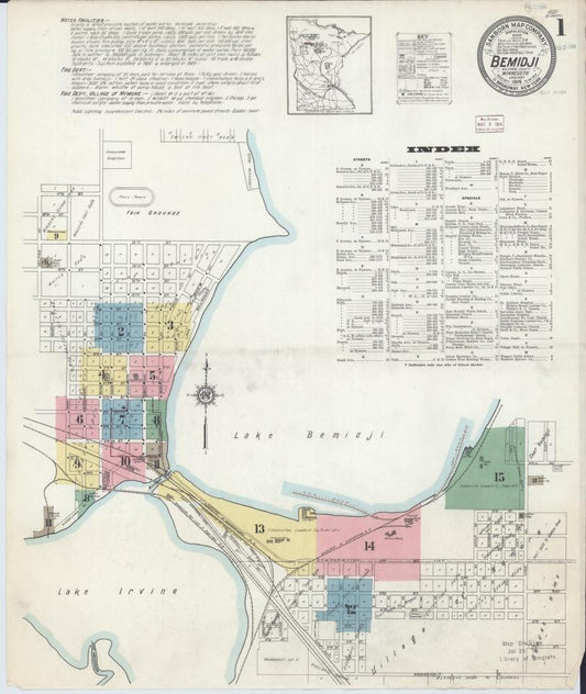 Sanborn Fire Insurance Map from Bemidji, Beltrami County, Minnesota. (1914) – Map View
