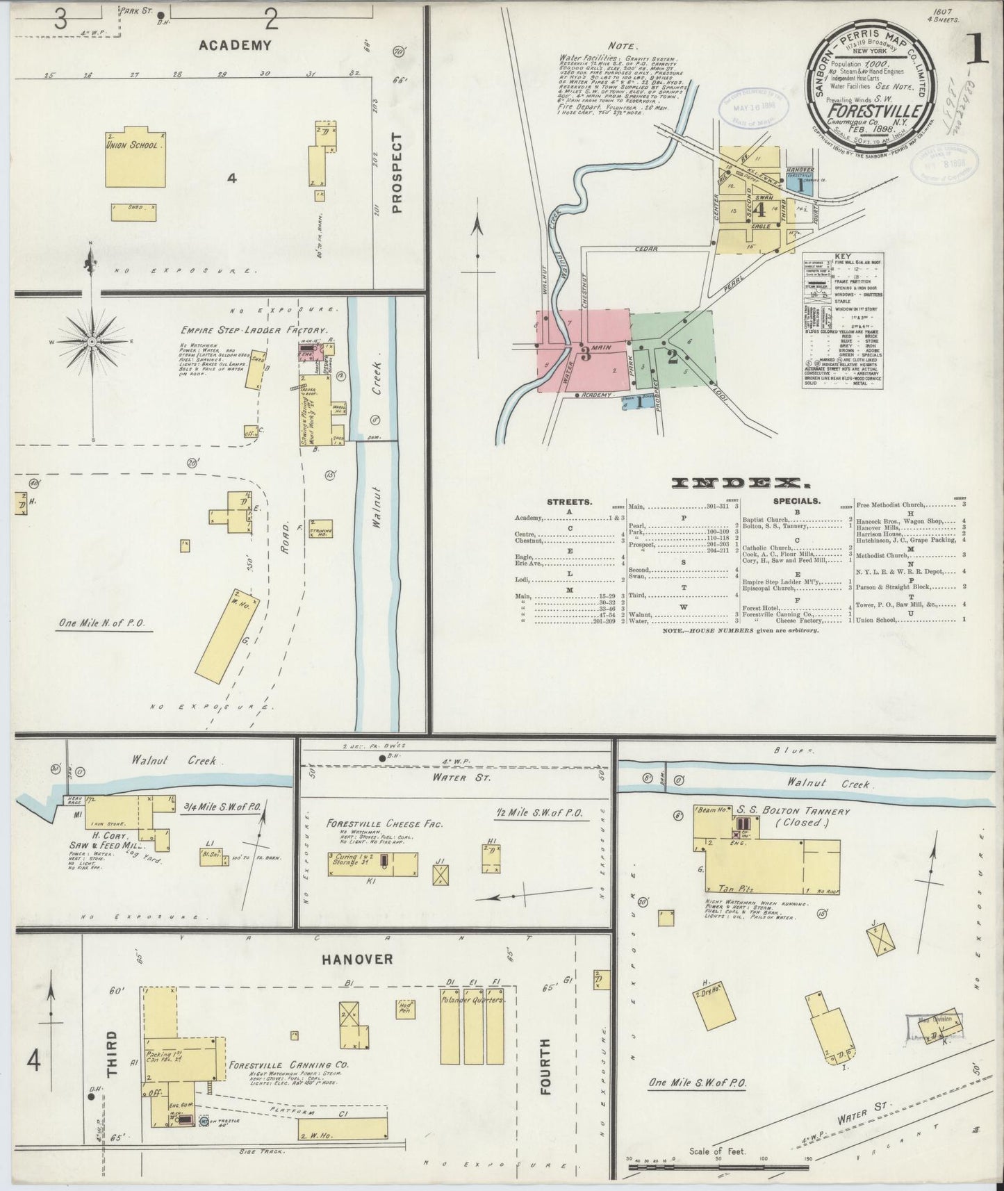 Sanborn Fire Insurance Map from Forestville, Chautauqua County, New York. (1898) – Historic Sanborn Fire Insurance Map Print