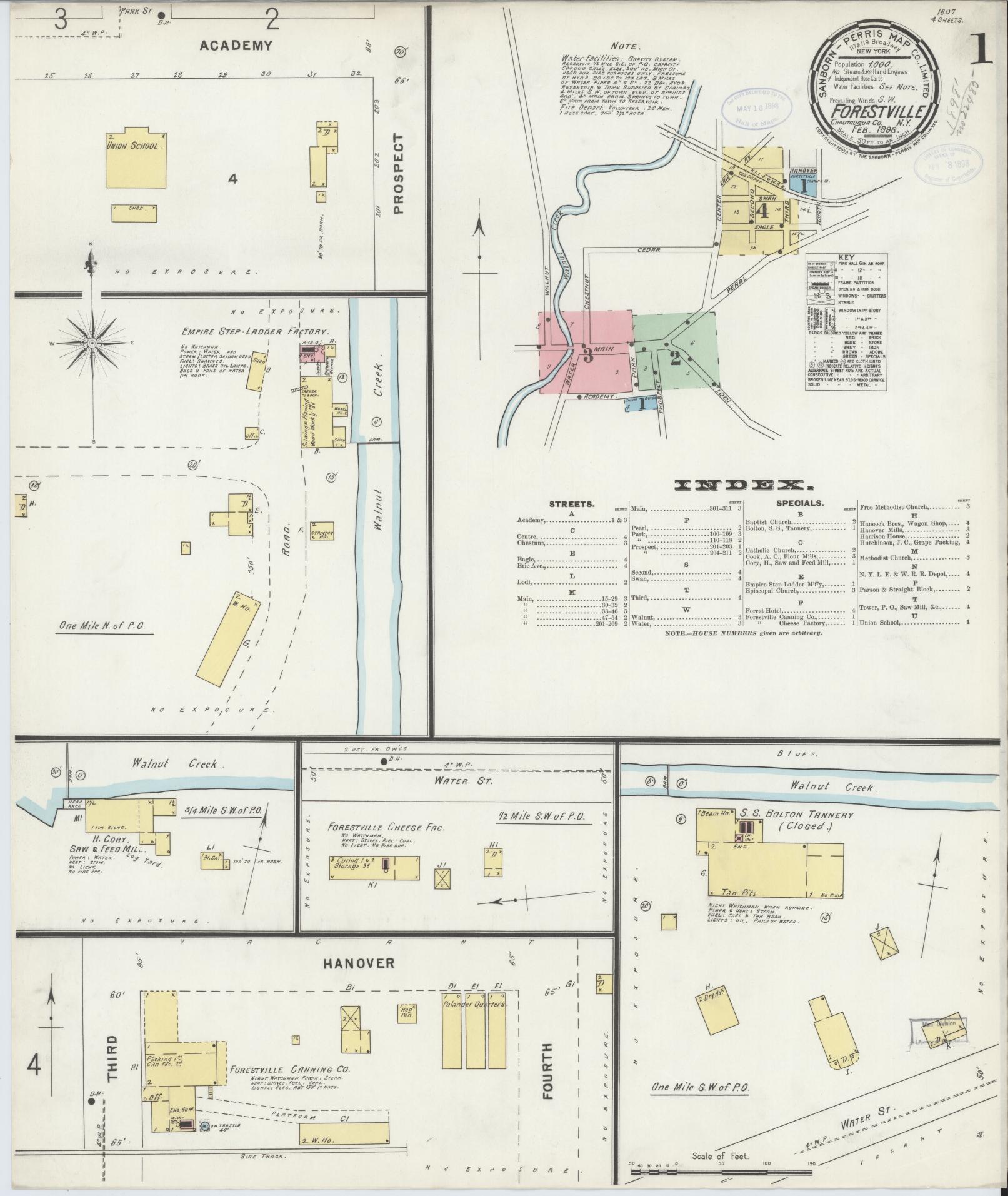 Sanborn Fire Insurance Map from Forestville, Chautauqua County, New York. (1898) – Historic Sanborn Fire Insurance Map Print