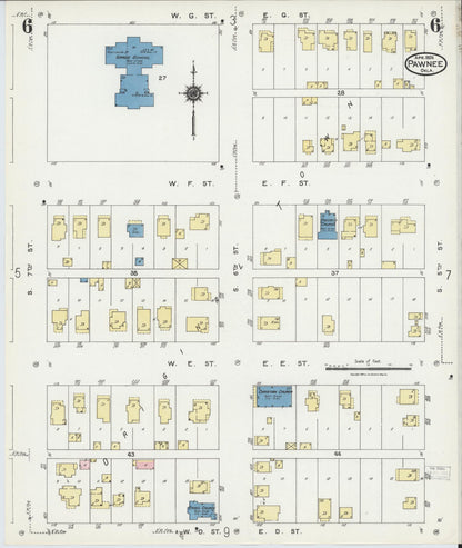 Sanborn Fire Insurance Map from Pawnee, Pawnee County, Oklahoma (1924), Sheet #0006 - Complete Map Set gallery image, historic Sanborn map, vintage wall art, Oklahoma Oklahoma