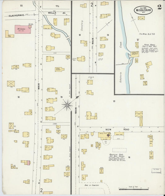 Sanborn Fire Insurance Map from Middleburgh, Schoharie County, New York (1898), Sheet #0002 - Historic Sanborn Fire Insurance Map Print, vintage old map wall art, antique decor, genealogy gift, New York New York map