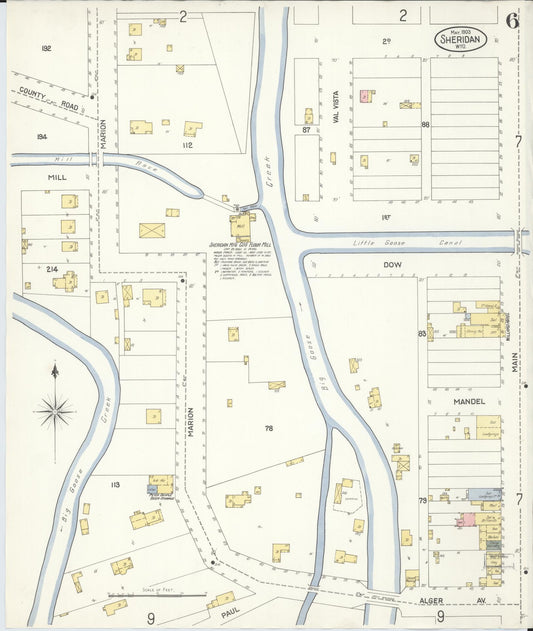 Sanborn Fire Insurance Map from Sheridan, Sheridan County, Wyoming (1903), Sheet #0006 - Historic Sanborn Fire Insurance Map Print, vintage old map wall art, antique decor, genealogy gift, Wyoming Wyoming map