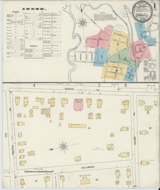 Sanborn Fire Insurance Map from Granville, Washington County, New York (1898), Sheet #0001 - Historic Sanborn Fire Insurance Map Print, vintage old map wall art, antique decor, genealogy gift, New York New York map