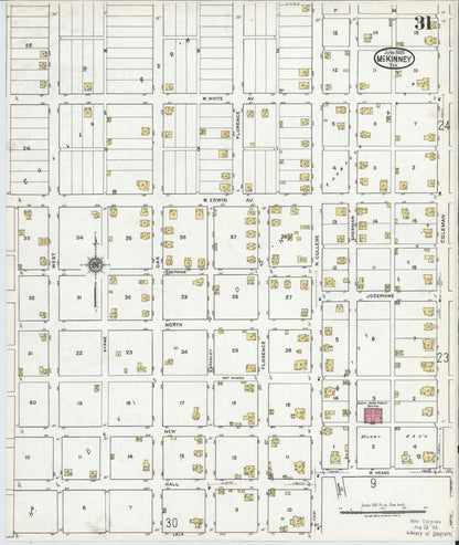 Sanborn Fire Insurance Map from McKinney, Collin County, Texas (1920), Sheet #0031 - Complete Map Set gallery image, historic Sanborn map, vintage wall art, Texas Texas