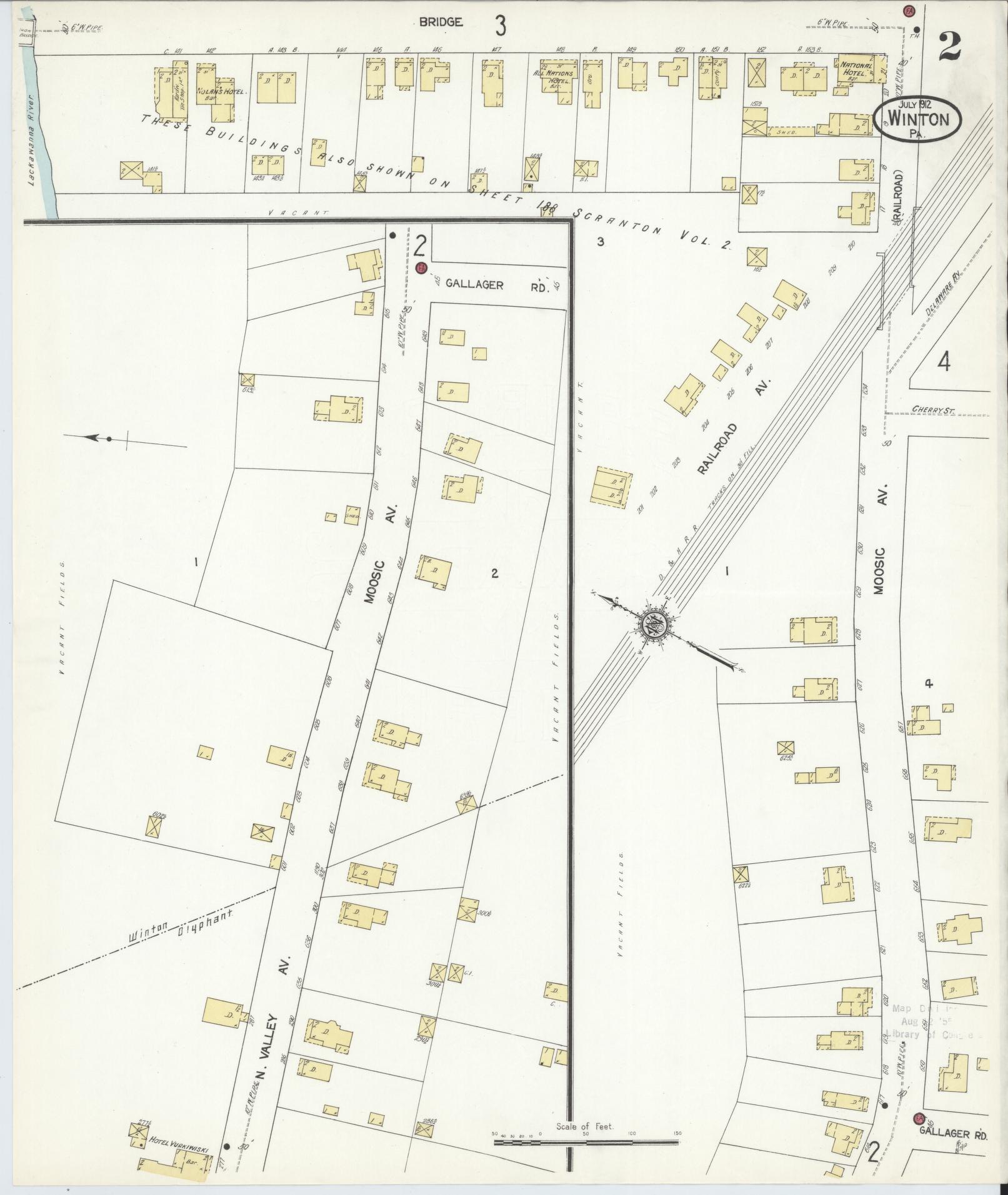 Sanborn Fire Insurance Map from Winton, Lackawanna County, Pennsylvania (1912), Sheet #0002 - Complete Map Set gallery image, historic Sanborn map, vintage wall art, Pennsylvania Pennsylvania