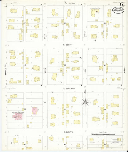 Sanborn Fire Insurance Map from Atlantic, Cass County, Iowa (1908), Sheet #0006 - Historic Sanborn Fire Insurance Map Print