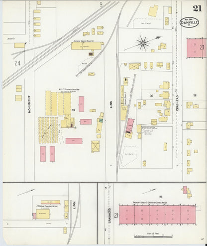 Sanborn Fire Insurance Map from Danville, Independent Cities, Virginia (1904), Sheet #0021 - Complete Map Set gallery image, historic Sanborn map, vintage wall art, Virginia Virginia