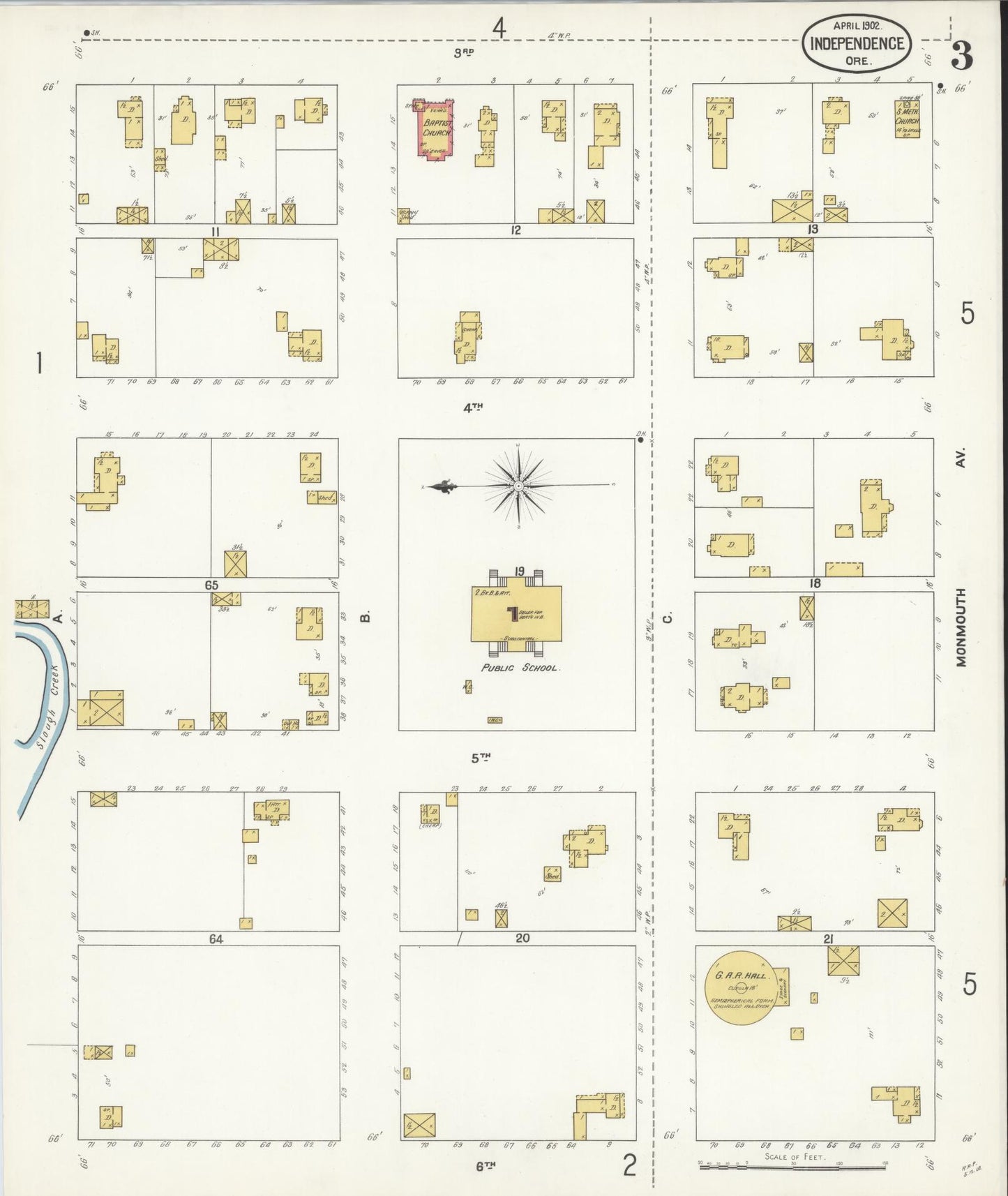 Sanborn Fire Insurance Map from Independence, Polk County, Oregon (1902), Sheet #0003 - Complete Map Set gallery image, historic Sanborn map, vintage wall art, Oregon Oregon