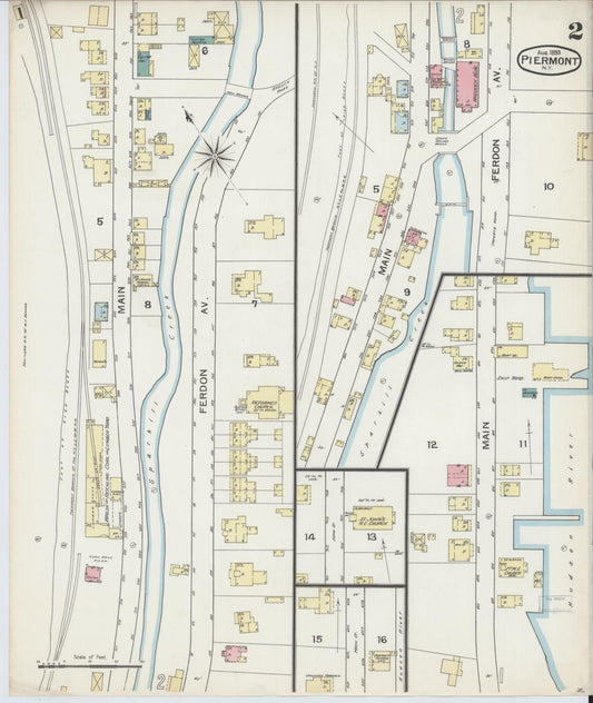 Sanborn Fire Insurance Map from Piermont, Rockland County, New York (1893), Sheet #0002 - Historic Sanborn Fire Insurance Map Print, vintage old map wall art, antique decor, genealogy gift, New York New York map
