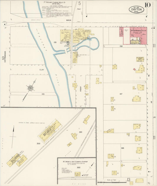 Sanborn Fire Insurance Map from Dayton, Columbia County, Washington (1916), Sheet #0010 - Historic Sanborn Fire Insurance Map Print, vintage old map wall art, antique decor, genealogy gift, Washington Washington map