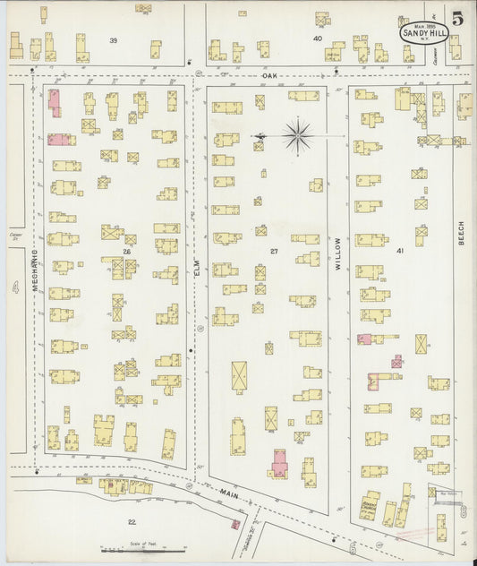 Sanborn Fire Insurance Map from Sandy Hill, Washington County, New York (1895), Sheet #0005 - Historic Sanborn Fire Insurance Map Print, vintage old map wall art, antique decor, genealogy gift, New York New York map