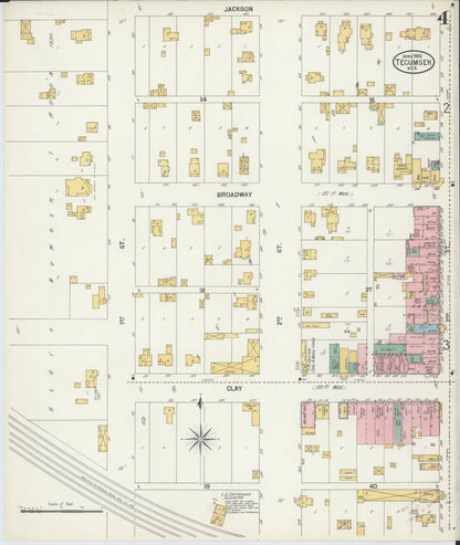 Sanborn Fire Insurance Map from Tecumseh, Johnson County, Nebraska (1900), Sheet #0004 - Complete Map Set gallery image, historic Sanborn map, vintage wall art, Nebraska Nebraska