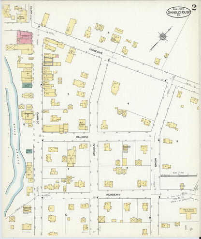 Sanborn Fire Insurance Map from Shingle House, Potter County, Pennsylvania (1909), Sheet #0002 - Complete Map Set gallery image, historic Sanborn map, vintage wall art, Pennsylvania Pennsylvania