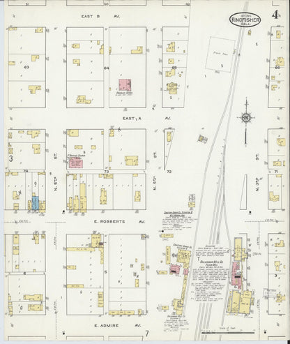 Sanborn Fire Insurance Map from Kingfisher, Kingfisher County, Oklahoma (1915), Sheet #0004 - Complete Map Set gallery image, historic Sanborn map, vintage wall art, Oklahoma Oklahoma