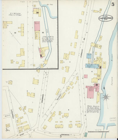 Sanborn Fire Insurance Map from Stafford Springs, Tolland County, Connecticut (1897), Sheet #0005 - Complete Map Set gallery image, historic Sanborn map, vintage wall art, Connecticut Connecticut