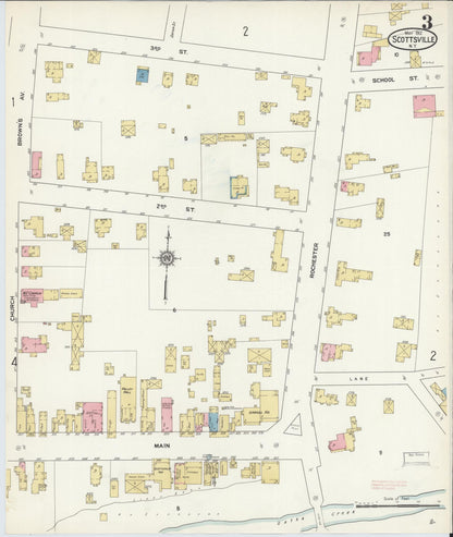 Sanborn Fire Insurance Map from Scottsville, Monroe County, New York (1912), Sheet #0003 - Complete Map Set gallery image, historic Sanborn map, vintage wall art, New York New York