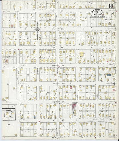 Sanborn Fire Insurance Map from Peru, La Salle County, Illinois (1916), Sheet #0018 - Complete Map Set gallery image, historic Sanborn map, vintage wall art, Illinois Illinois