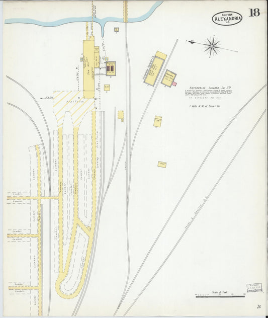 Sanborn Fire Insurance Map from Alexandria, Rapides Parish, Louisiana (1904), Sheet #0018 - Historic Sanborn Fire Insurance Map Print, vintage old map wall art, antique decor, genealogy gift, Louisiana Louisiana map