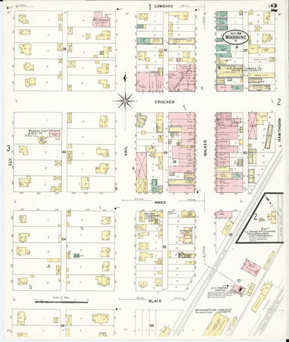Sanborn Fire Insurance Map from Woodbine, Harrison County, Iowa (1908), Sheet #0002 - Historic Sanborn Fire Insurance Map Print