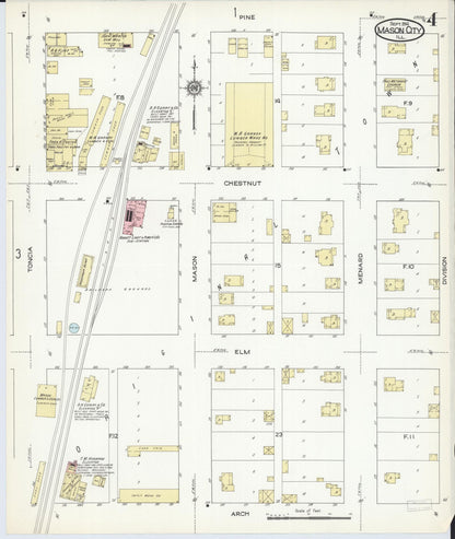 Sanborn Fire Insurance Map from Mason City, Mason County, Illinois (1914), Sheet #0004 - Complete Map Set gallery image, historic Sanborn map, vintage wall art, Illinois Illinois