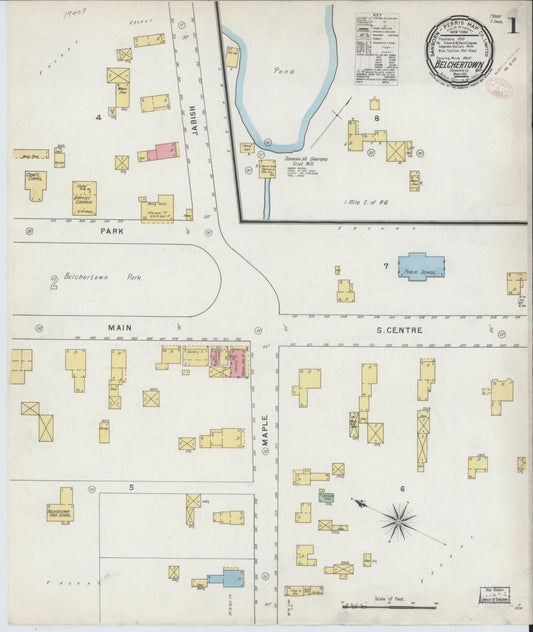 Sanborn Fire Insurance Map from Belchertown, Hampshire County, Massachusetts. (1895) – Historic Sanborn Fire Insurance Map Print