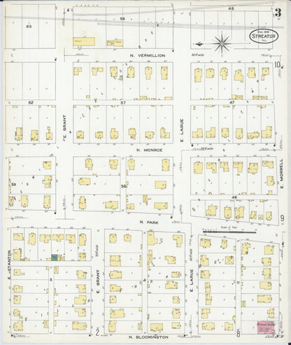 Sanborn Fire Insurance Map from Streator, La Salle County, Illinois (1909), Sheet #0003 - Complete Map Set gallery image, historic Sanborn map, vintage wall art, Illinois Illinois