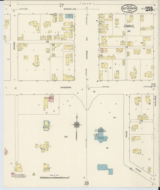 Sanborn Fire Insurance Map from Mount Vernon, Knox County, Ohio (1913), Sheet #0028 - Historic Sanborn Fire Insurance Map Print, vintage old map wall art, antique decor, genealogy gift, Ohio Ohio map