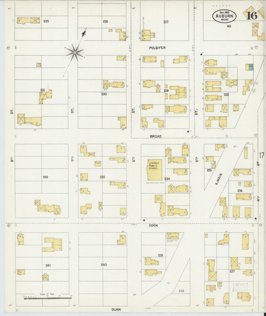 Sanborn Fire Insurance Map from Auburn, Androscoggin County, Maine (1902), Sheet #0016 - Historic Sanborn Fire Insurance Map Print, vintage old map wall art, antique decor, genealogy gift, Maine Maine map