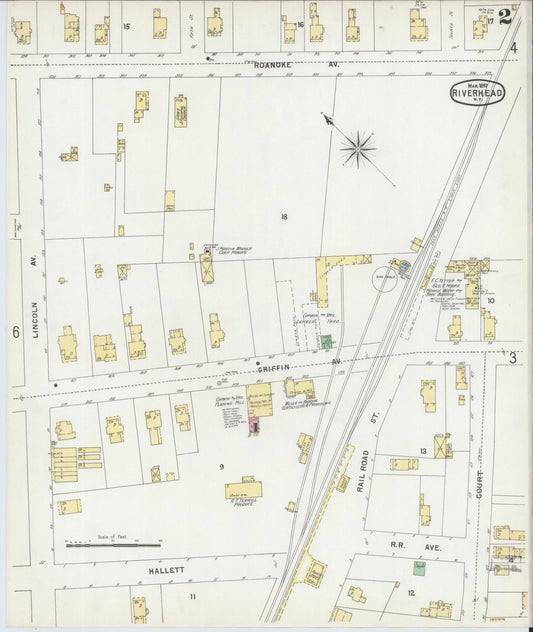 Sanborn Fire Insurance Map from Riverhead, Suffolk County, New York (1897), Sheet #0002 - Historic Sanborn Fire Insurance Map Print, vintage old map wall art, antique decor, genealogy gift, New York New York map