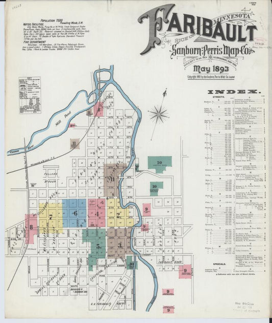 Sanborn Fire Insurance Map from Faribault, Rice County, Minnesota. (1893) – Map View