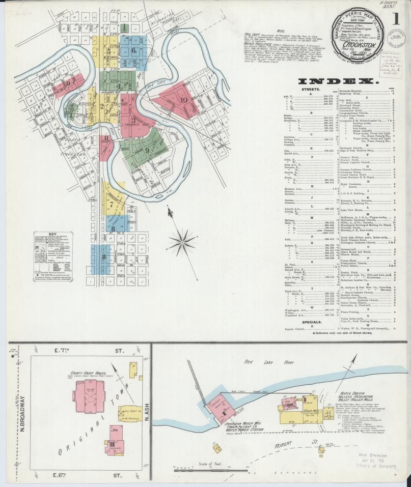Sanborn Fire Insurance Map from Crookston, Polk County, Minnesota. (1900) – Map View