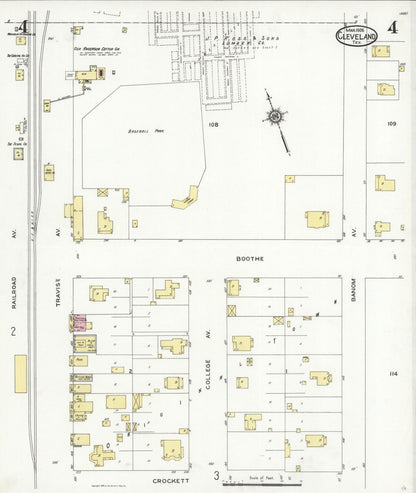 Sanborn Fire Insurance Map from Cleveland, Liberty County, Texas (1926), Sheet #0004 - Historic Sanborn Fire Insurance Map Print, vintage old map wall art, antique decor, genealogy gift, Texas Texas map