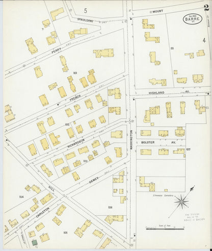 Sanborn Fire Insurance Map from Barre, Washington County, Vermont (1900), Sheet #0002 - Complete Map Set gallery image, historic Sanborn map, vintage wall art, Vermont Vermont