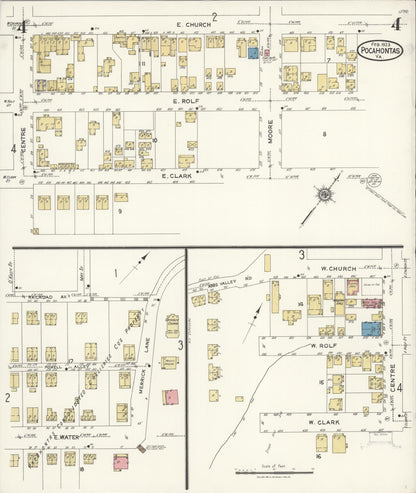 Sanborn Fire Insurance Map from Pocahontas, Tazewell County, Virginia (1923), Sheet #0004 - Complete Map Set gallery image, historic Sanborn map, vintage wall art, Virginia Virginia