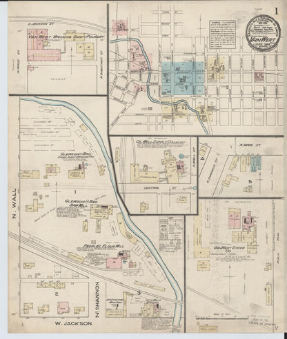 Sanborn Fire Insurance Map from Van Wert, Van Wert County, Ohio (1884), Sheet #0001 - Historic Sanborn Fire Insurance Map Print, vintage old map wall art, antique decor, genealogy gift, Ohio Ohio map