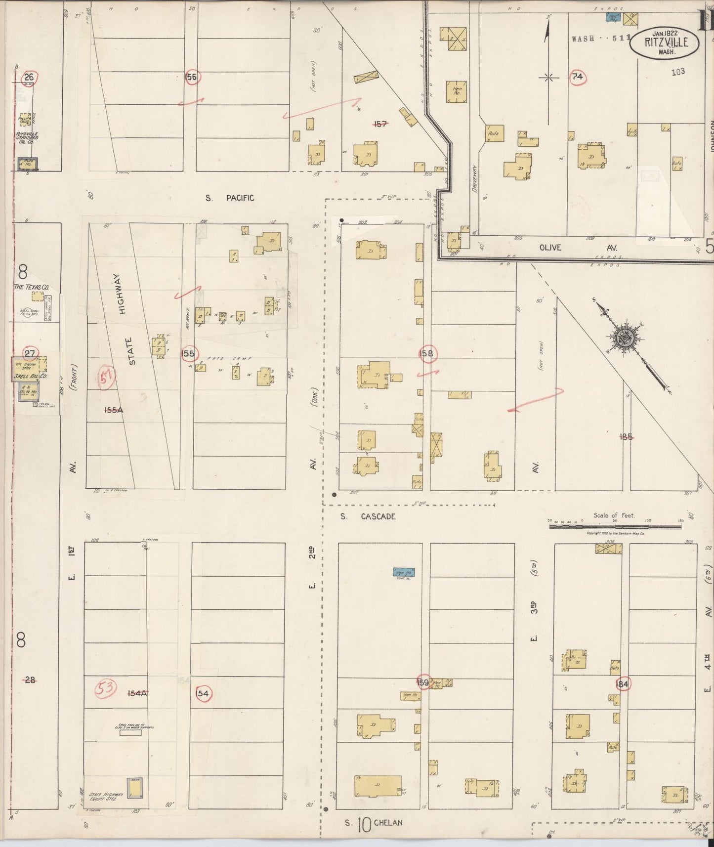 Sanborn Fire Insurance Map from Ritzville, Adams County, Washington (1939), Sheet #0011 - Complete Map Set gallery image, historic Sanborn map, vintage wall art, Washington Washington