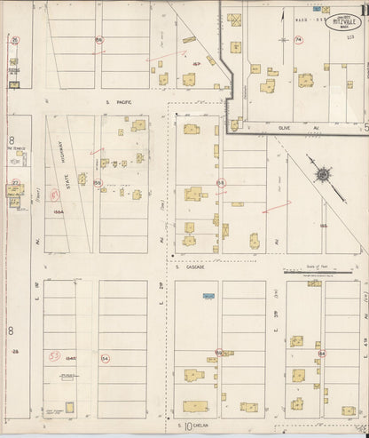 Sanborn Fire Insurance Map from Ritzville, Adams County, Washington (1939), Sheet #0011 - Complete Map Set gallery image, historic Sanborn map, vintage wall art, Washington Washington