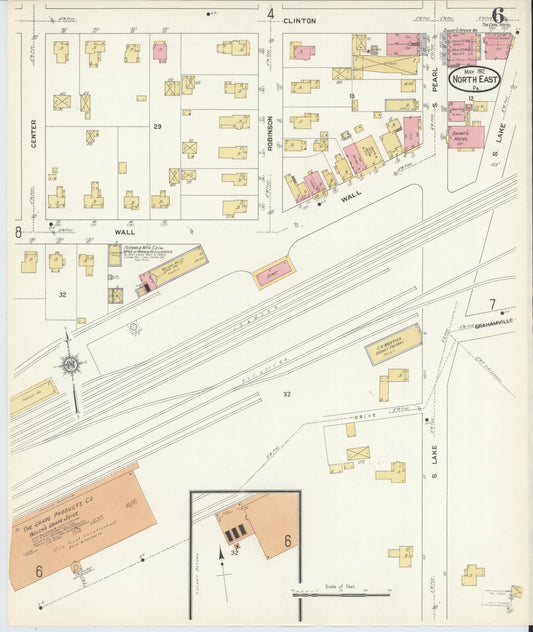 Sanborn Fire Insurance Map from North East, Erie County, Pennsylvania (1912), Sheet #0006 - Historic Sanborn Fire Insurance Map Print, vintage old map wall art, antique decor, genealogy gift, Pennsylvania Pennsylvania map