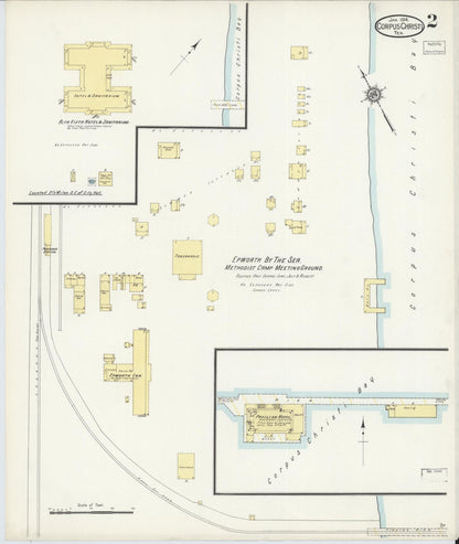 Sanborn Fire Insurance Map from Corpus Christi, Nueces County, Texas (1914), Sheet #0002 - Complete Map Set gallery image, historic Sanborn map, vintage wall art, Texas Texas