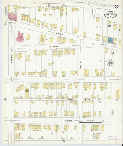 Sanborn Fire Insurance Map from Nanticoke, Luzerne County, Pennsylvania (1907), Sheet #0003 - Historic Sanborn Fire Insurance Map Print, vintage old map wall art, antique decor, genealogy gift, Pennsylvania Pennsylvania map