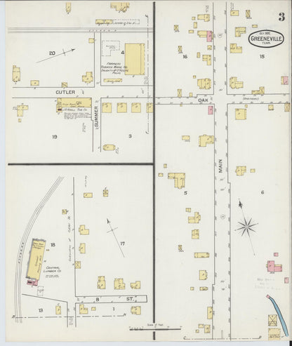 Sanborn Fire Insurance Map from Greeneville, Greene County, Tennessee (1892), Sheet #0003 - Complete Map Set gallery image, historic Sanborn map, vintage wall art, Tennessee Tennessee