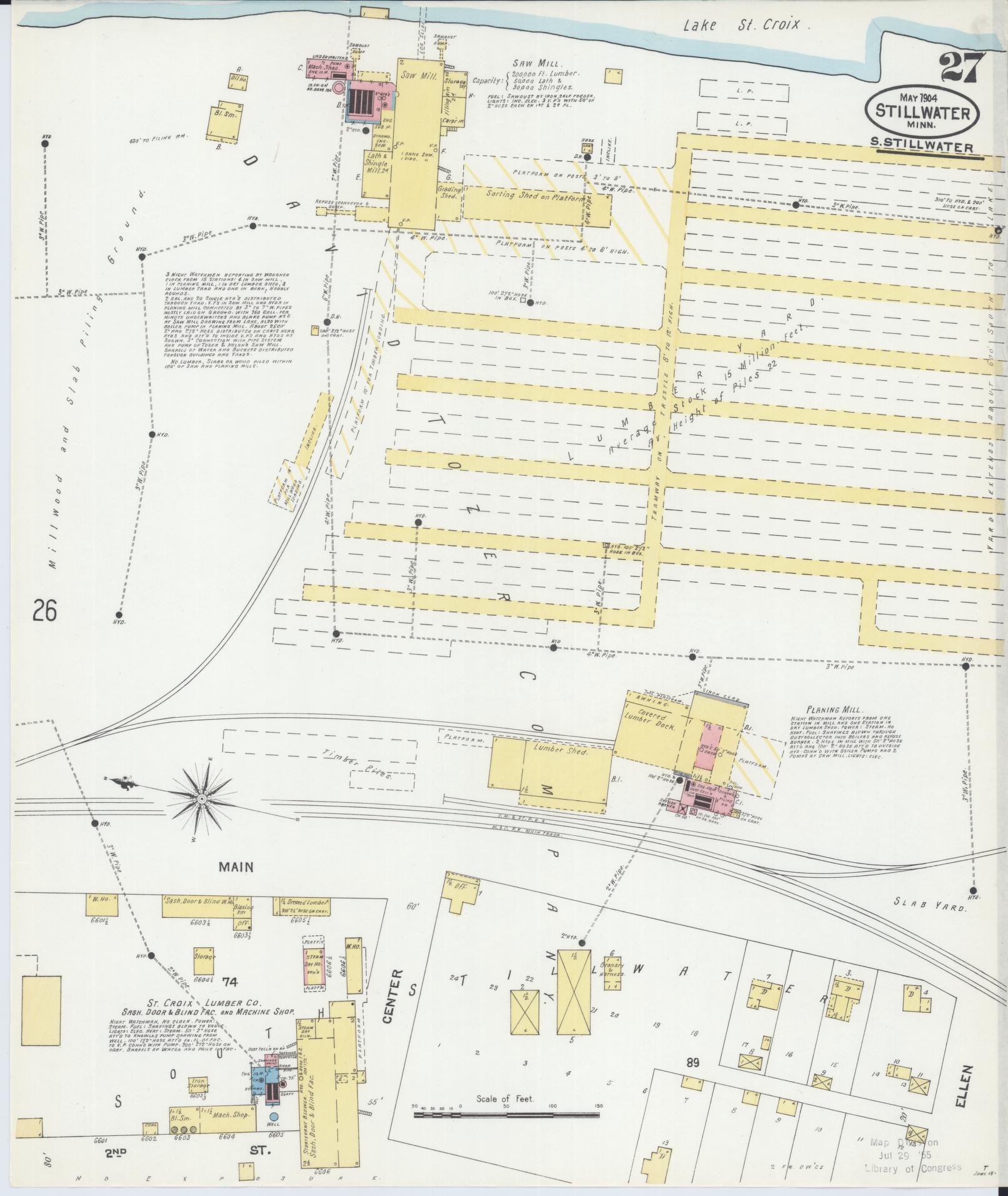 Sanborn Fire Insurance Map from Stillwater, Washington County, Minnesota (1904), Sheet #0027 - Complete Map Set gallery image, historic Sanborn map, vintage wall art, Minnesota Minnesota