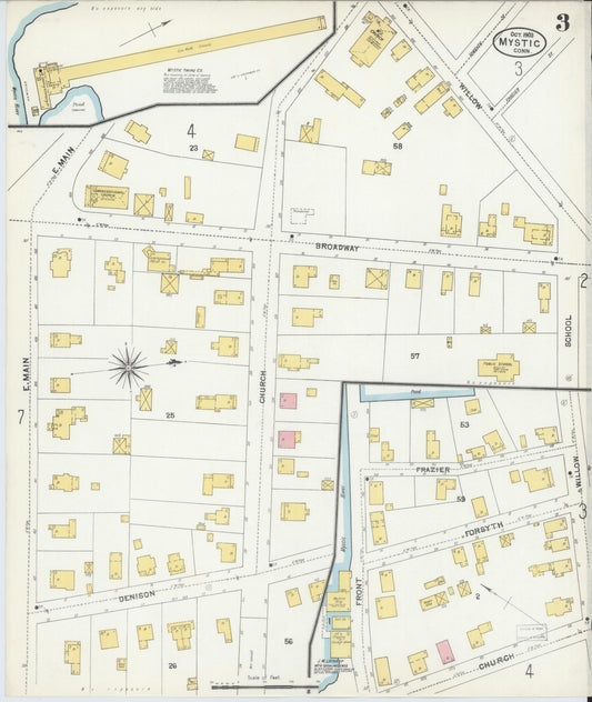 Sanborn Fire Insurance Map from Mystic, New London County, Connecticut (1903), Sheet #0003 - Historic Sanborn Fire Insurance Map Print, vintage old map wall art, antique decor, genealogy gift, Connecticut Connecticut map