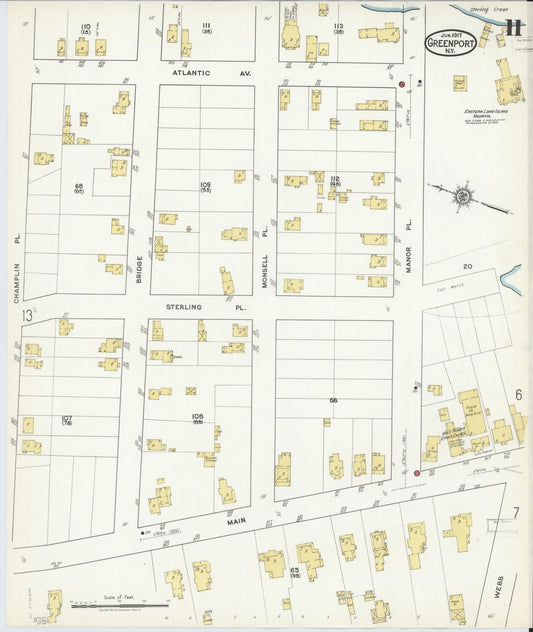 Sanborn Fire Insurance Map from Greenport, Suffolk County, New York (1917), Sheet #0011 - Historic Sanborn Fire Insurance Map Print, vintage old map wall art, antique decor, genealogy gift, New York New York map