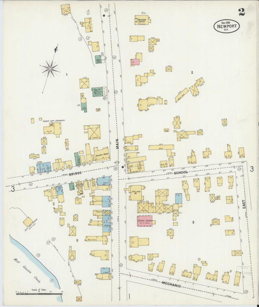 Sanborn Fire Insurance Map from Newport, Herkimer County, New York (1899), Sheet #0002 - Historic Sanborn Fire Insurance Map Print, vintage old map wall art, antique decor, genealogy gift, New York New York map