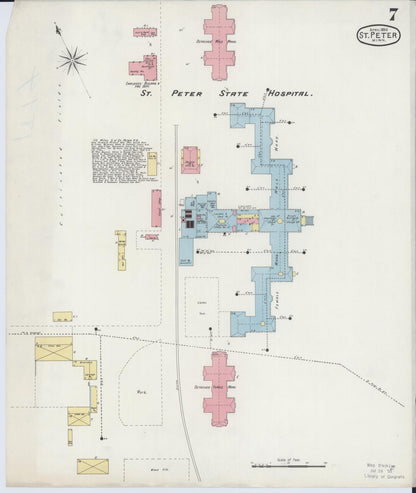 Sanborn Fire Insurance Map from Saint Peter, Nicollet County, Minnesota (1894), Sheet #0007 - Complete Map Set gallery image, historic Sanborn map, vintage wall art, Minnesota Minnesota