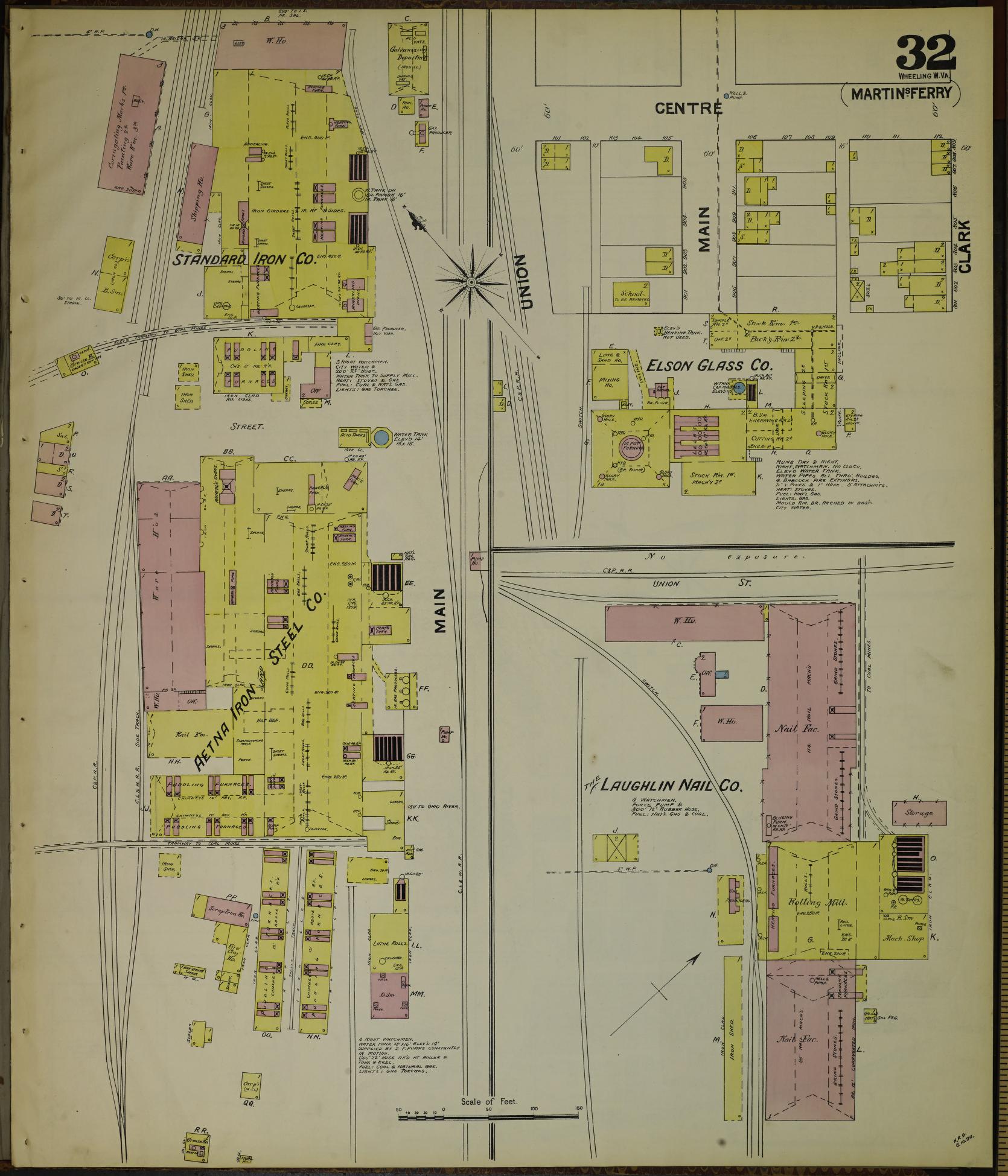 Sanborn Fire Insurance Map from Wheeling, Ohio County, West Virginia (1890), Sheet #0032 - Complete Map Set gallery image, historic Sanborn map, vintage wall art, West Virginia West Virginia