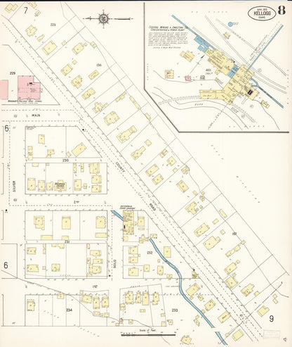 Sanborn Fire Insurance Map from Kellogg, Shoshone County, Idaho (1915), Sheet #0008 - Complete Map Set gallery image, historic Sanborn map, vintage wall art, Idaho Idaho
